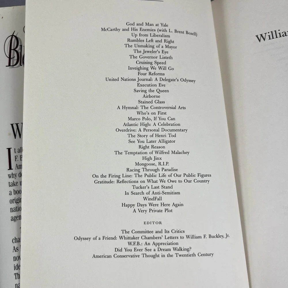 The Blackford Oakes Reader William F. Buckley Hardcover Novel Collection